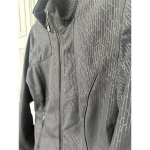 Eddie Bauer W's Size M Black Fleece Lined Softshell Full Zip Jacket Zip Pockets